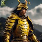 NO.460，龙战，穿着黄色盔甲的中国古风帅气青年将军.jpg